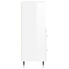 vidaXL Aparador de madera contrachapada blanco brillante 34,5x34x90 cm
