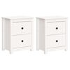 vidaXL Mesitas de noche 2 uds madera maciza pino blanca 50x35x61,5 cm