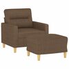 vidaXL Sill&oacute;n con taburete tela marr&oacute;n 60 cm