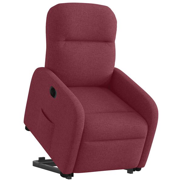 vidaXL Sillón eléctrico reclinable elevable de tela rojo tinto