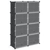 vidaXL Estanter&iacute;a de cubos con 8 compartimentos y puertas PP negro