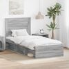 vidaXL Estructura de cama con cabecera Gris Sonoma 90 x 190 cm