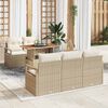 vidaXL Conjunto de sof&aacute; de jard&iacute;n 6 pcs Beige Polirat&aacute;n