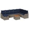 vidaXL Conjunto de sof&aacute;s de jard&iacute;n 9 uds. Gris rat&aacute;n sint&eacute;tico