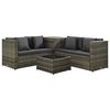 vidaXL Set de sof&aacute;s de jard&iacute;n 4 piezas y cojines rat&aacute;n sint&eacute;tico gris