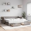 vidaXL Sof&aacute; cama nido con cajones tela gris taupe 90x200 cm
