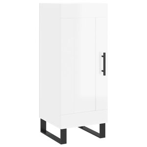 vidaXL Aparador de madera contrachapada blanco brillante 34,5x34x90 cm