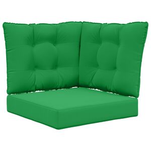 vidaXL Coj&iacute;n para sof&aacute; de exterior 3 pcs Verde Poli&eacute;ster