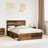 vidaXL Estructura de cama con cabecera Madera vieja 140 x 200 cm