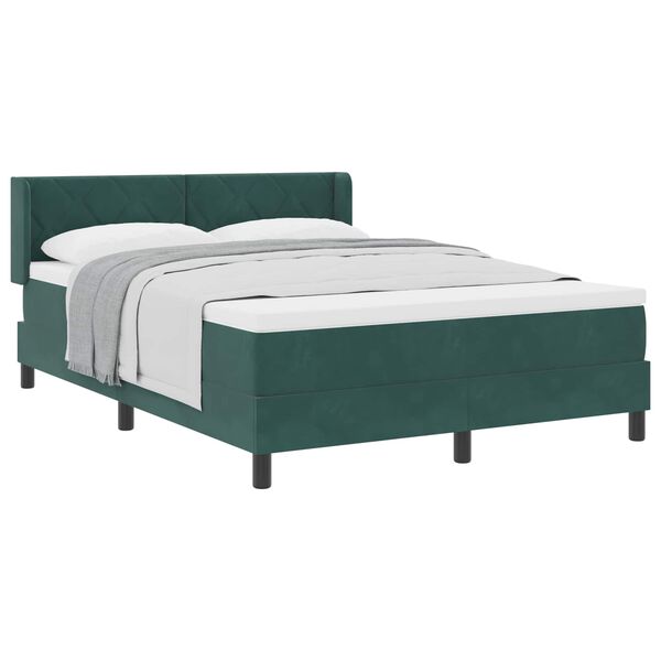 vidaXL Cama tipo Box Spring Verde oscuro 200 x 140 cm Terciopelo