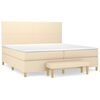vidaXL Cama box spring con colch&oacute;n tela color crema 200x200 cm