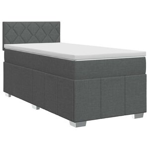 vidaXL Cama box spring con colch&oacute;n Gris oscuro 90 x 190 cm Tela