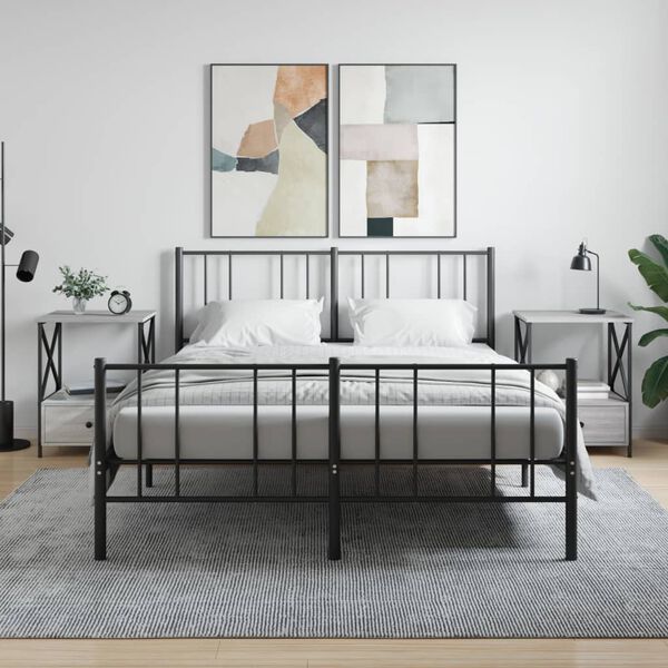 vidaXL Mesita de noche 2 uds madera ingenier&iacute;a gris Sonoma 50x41x65 cm