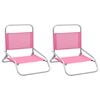vidaXL Sillas plegables (2 unidades) de tela rosa