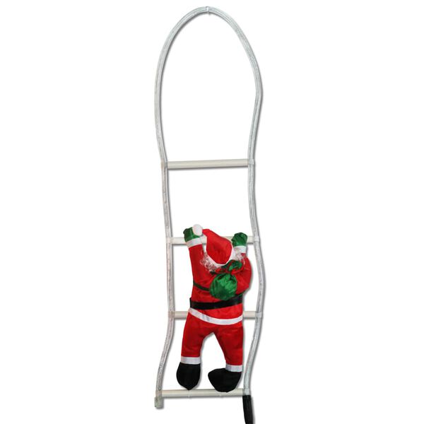3 Pap&aacute; Noel En Escaleras Tubo Luminoso Decoraci&oacute;n 80cm