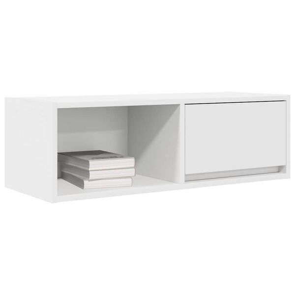 vidaXL Mueble de TV de madera de ingenier&iacute;a blanco 80x31x25,5 cm