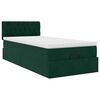 vidaXL Estructura de cama otomana con colch&oacute;n terciopelo verde oscuro