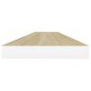 vidaXL Estante flotante pared 2 uds MDF roble y blanco 120x23,5x3,8 cm