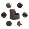 vidaXL Sill&oacute;n reclinable el&eacute;ctrico tela marr&oacute;n oscuro