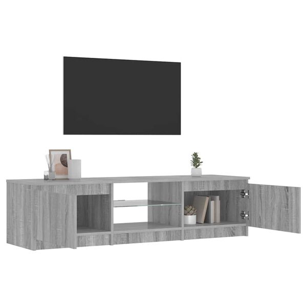 vidaXL Mueble para TV con luces LED gris Sonoma 140x40x36 cm