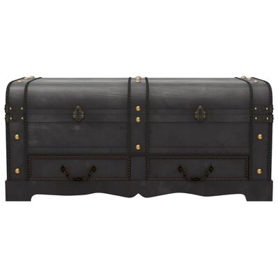 vidaXL Cofre baúl de madera negro 90x51x42 cm