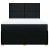 vidaXL Cama box spring con colch&oacute;n tela negro 140x200 cm