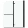 vidaXL Mampara de ducha plegable 2 paneles ESG negro 95x140 cm