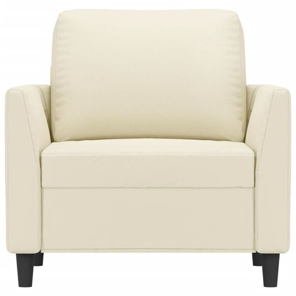vidaXL Sillón cuero sintético crema 60 cm