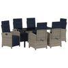 vidaXL Conjunto de Comedor de Jard&iacute;n 7 pcs Gris rat&aacute;n sint&eacute;tico