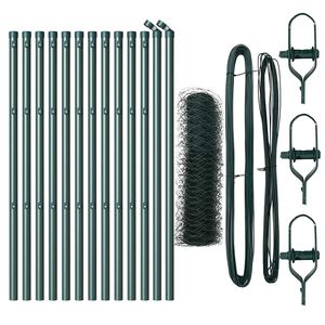 vidaXL Poste de Valla Verde 25 x 0,5 m (malla de 50 mm) Acero