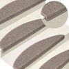 vidaXL Felpudos para escaleras 15 uds 65x21x4 cm Beige oscuro Semicircular Grande