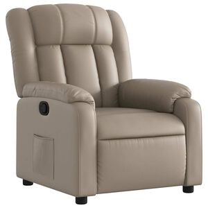 vidaXL Sill&oacute;n reclinable de cuero sint&eacute;tico color capuchino