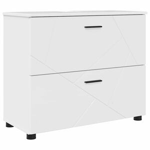 vidaXL Gabinete de Ba&ntilde;o con caj&oacute;n brillante 76,5 x 35 x 64 cm