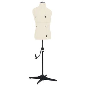 vidaXL Maniqu&iacute; de sastre ajustable hombre color crema talla 37-45