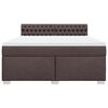 vidaXL Cama box spring con colch&oacute;n tela marr&oacute;n oscuro 180x200 cm