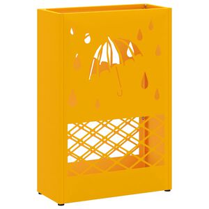vidaXL Soporte para sombrilla Amarillo mostaza 28 x 12 x 41 cm Acero