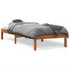 vidaXL Estructura de cama sin colch&oacute;n madera maciza marr&oacute;n 90x190 cm
