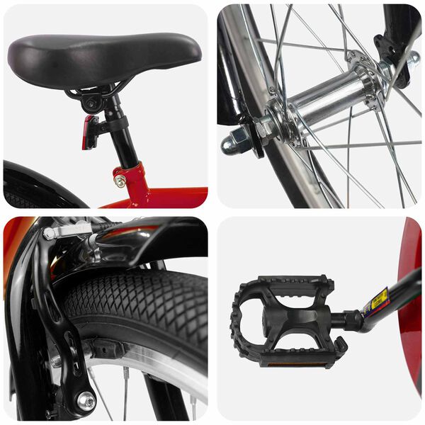 vidaXL Bicicleta Infantil 20 Pulgadas para 6-11 a&ntilde;os Rojo