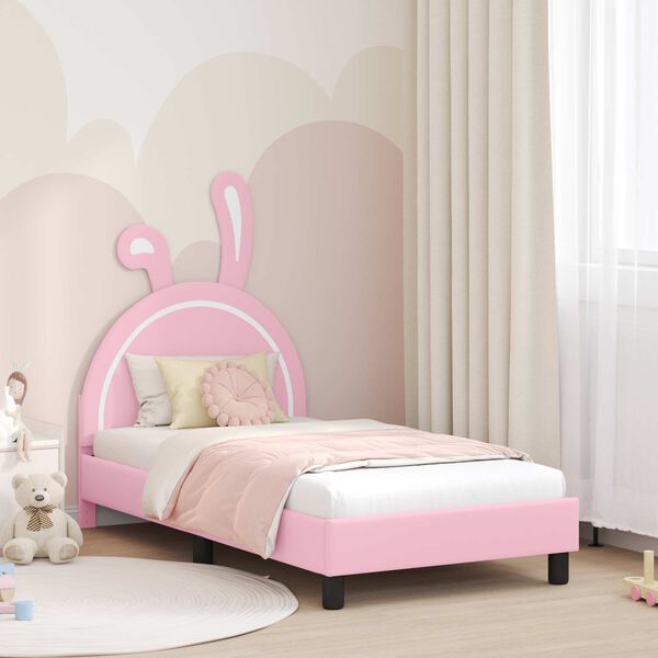 vidaXL Estructura de cama con cabecera Rosa 80 x 160 cm PU