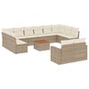 vidaXL Set sof&aacute;s de jard&iacute;n con cojines 13 pzas rat&aacute;n sint&eacute;tico beige