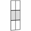 vidaXL Puerta corredera set herrajes vidrio templado aluminio 76x205cm
