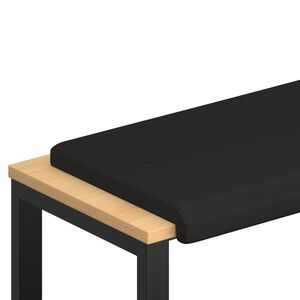 vidaXL Coj&iacute;n de banco Cuero sint&eacute;tico Negro Profundidad 35 cm