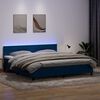 vidaXL Cama box spring con colch&oacute;n y LED terciopelo azul oscuro 180x210 cm