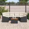 vidaXL Conjunto de sof&aacute;s de jard&iacute;n 7 pcs Negro rat&aacute;n sint&eacute;tico
