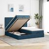 vidaXL Estructura de cama otomana colchones terciopelo azul oscuro