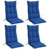 vidaXL Cojines de silla con respaldo alto 4 uds tela Oxford azul klein