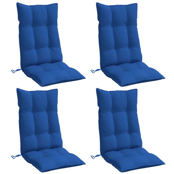 vidaXL Cojines de silla con respaldo alto 4 uds tela Oxford azul klein