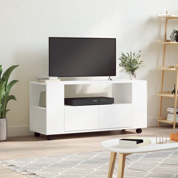 vidaXL Mueble para TV madera de ingeniería blanco 102x34,5x43 cm