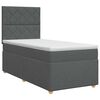 vidaXL Cama box spring con colch&oacute;n Gris oscuro Individual Tela