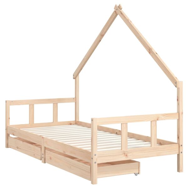 vidaXL Estructura de cama para ni&ntilde;os con cajones madera pino 90x200 cm